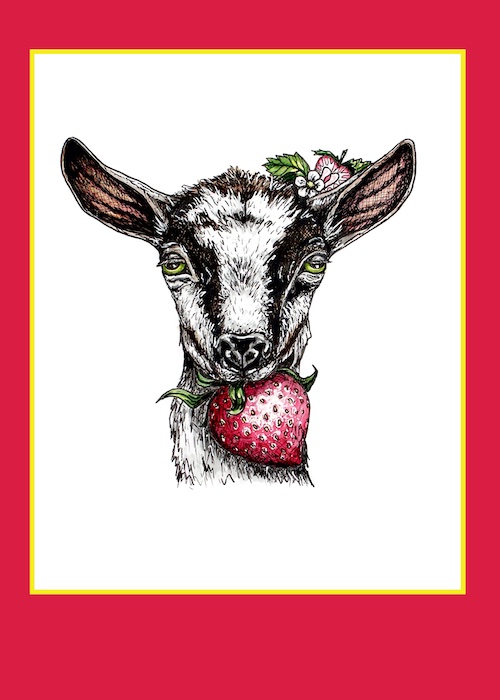 "Strawberry Goat" Card